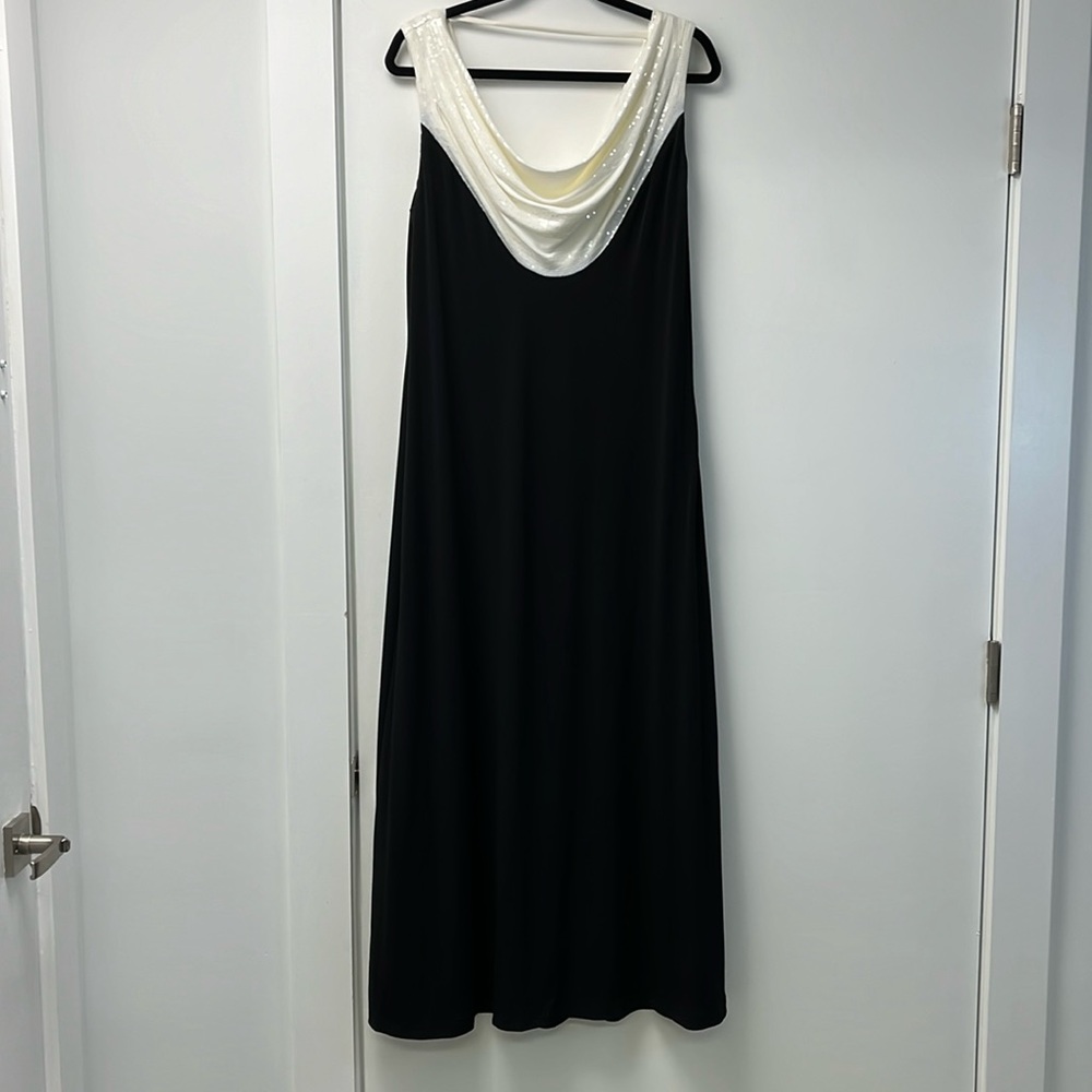 Calvin Klein Women’s Black and White Sequined Gown - size 14